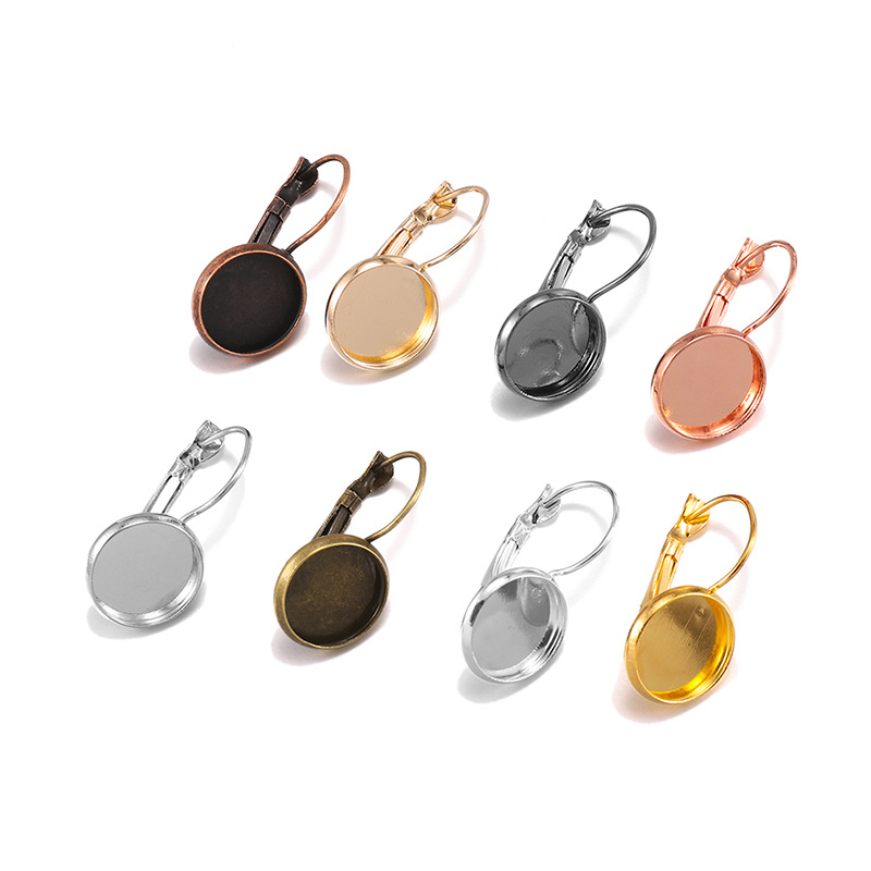 Blank Bezels Glass Cabochons Earring Setting Blank Earring - Temu