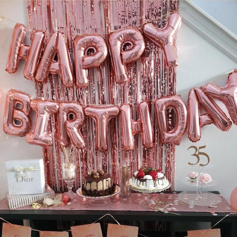  Decoraciones de cumpleaños número 40 para mujer, 27 piezas,  decoración de fiesta temática de oro rosa, globos de látex de oro rosa y  pancarta de feliz cumpleaños 40, suministros de aniversario