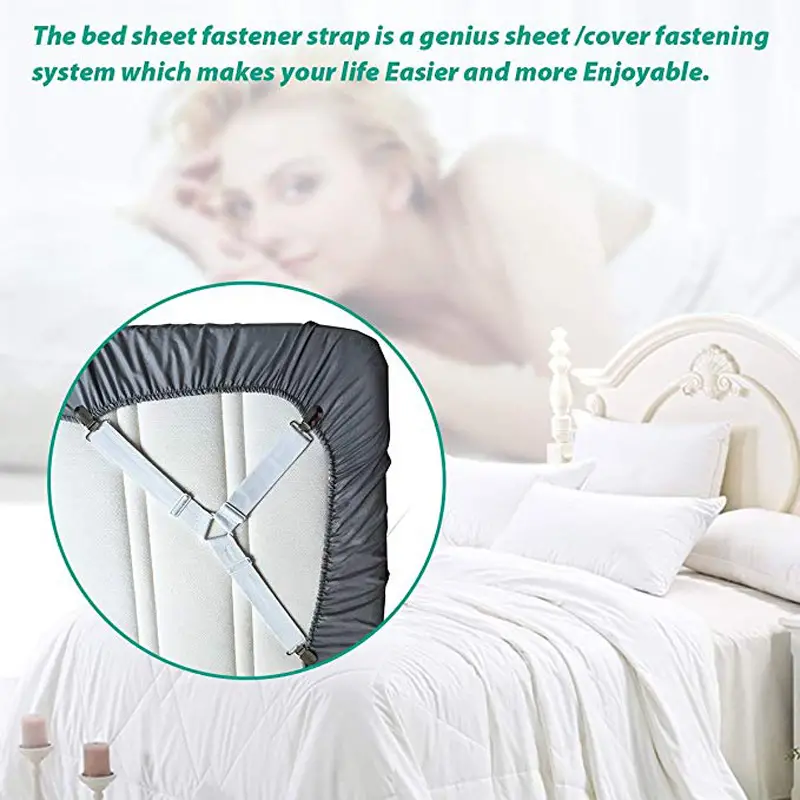Bed Sheet Clips 12 Head Elastic Bed Sheet Grippers Belt Fastener Mattress  Cover Blanket Holder Home Textiles Organize Gadgets - Temu