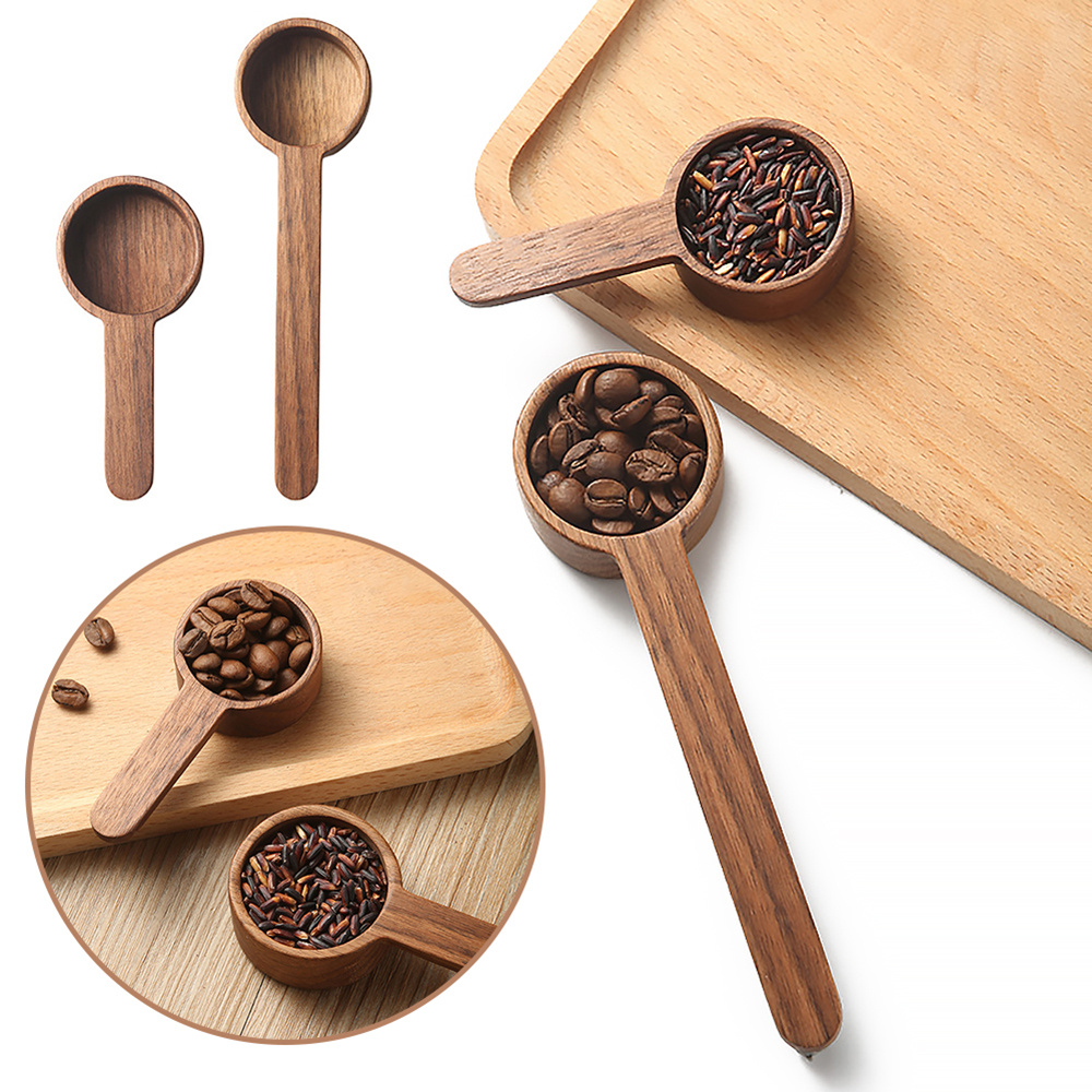 4Pcs Wooden Measuring Spoon Set Kitchen Measuring Spoons Tea Coffee Scoop  Wood Sugar Spice Spoon Measuring