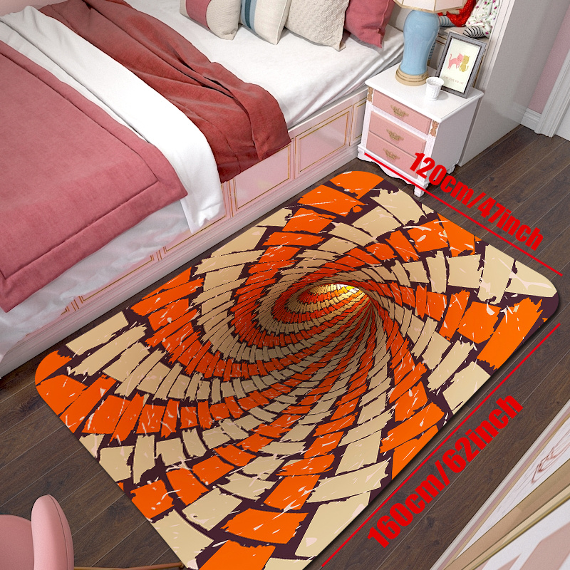 1pc 3d Optical Illusion Rug Non Slip Waterproof Colorful - Temu