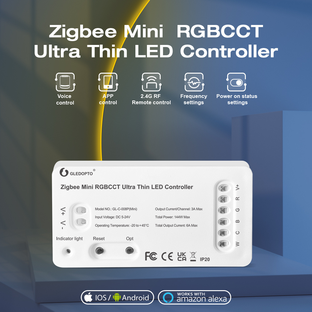 Comprar Homekit DC5V-24V 5050 RGB/RGBCCT WiFi inteligente controlador de tira  LED aplicación/Control de voz para Apple Home Kit Alexa Echo Google Home