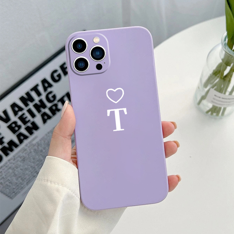 

Zz4020 T001 (with White Empty Love Above The Letter T) Graphic Phone Case For Iphone 14 13 12 11 Xs Max Xr X 7plus, Good Quality And Durable Case For Men Girls Boys Women Nice Small Gift