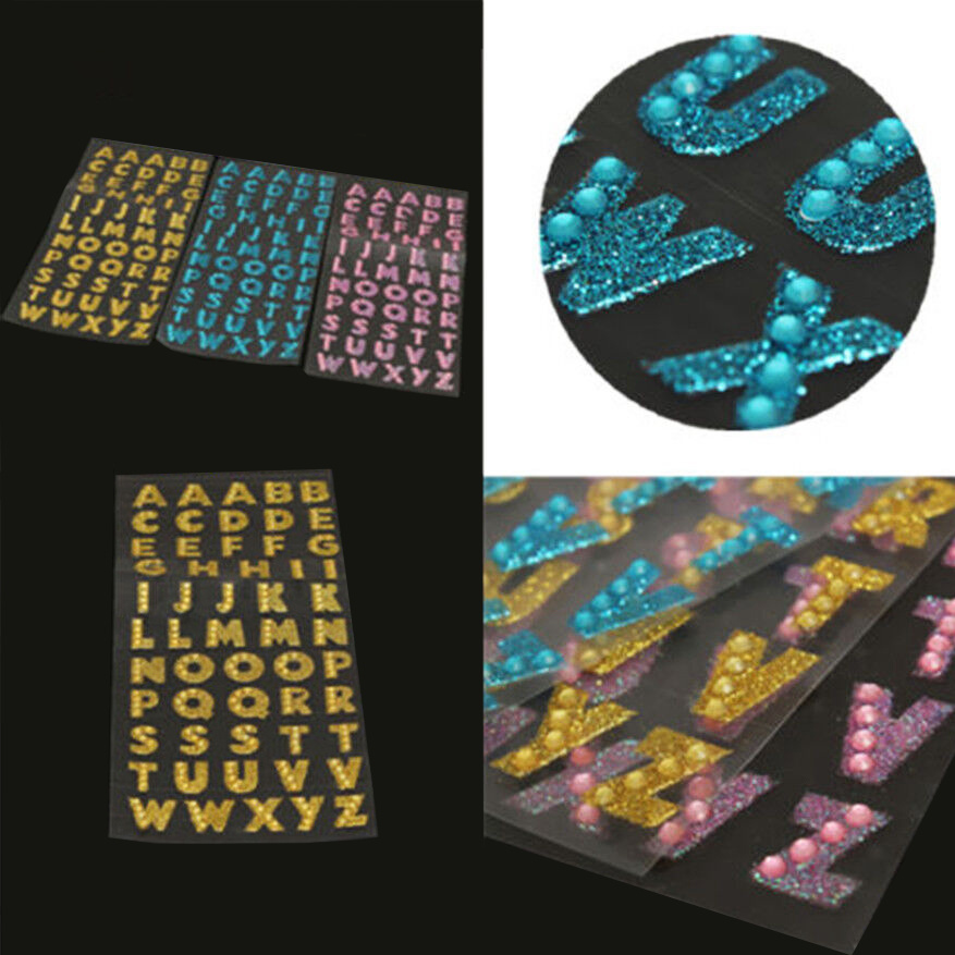 Silvery Rhinestone Letter Stickers Glitter Self adhesive - Temu