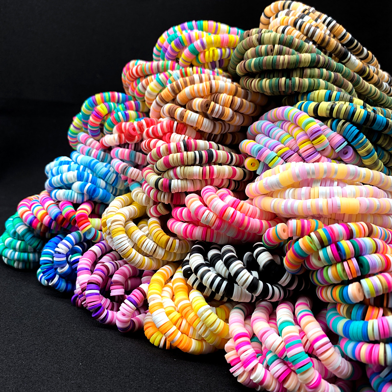 Bijoux colorés Fabrication de bracelets de bricolage Collier Perles  d'argile polymère Disque rond Heishi Perles Chip Disque Espaceur Lâche  Perle 14