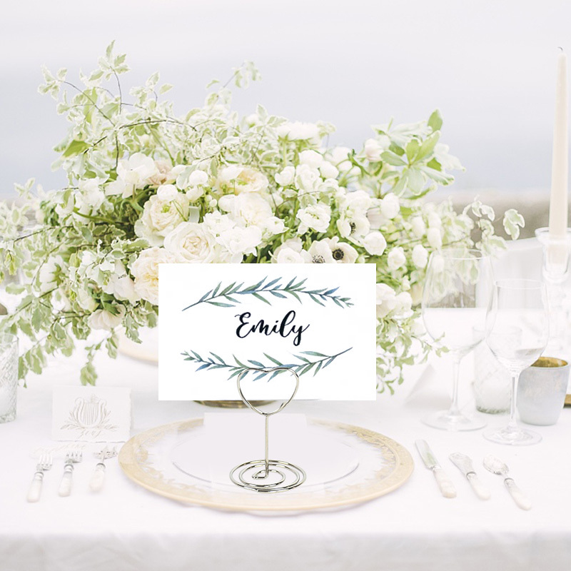 Cute Table Number Card Holders Wedding Party Decor Holders Stand Table Picture  Stands for Wedding Paper Memo Photo , U Titanium 14in 