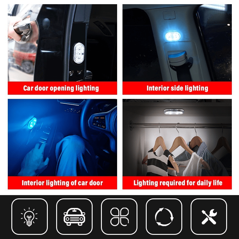 Wireless Magnetic Mini Led Car Lights: 8led 6led Touch - Temu