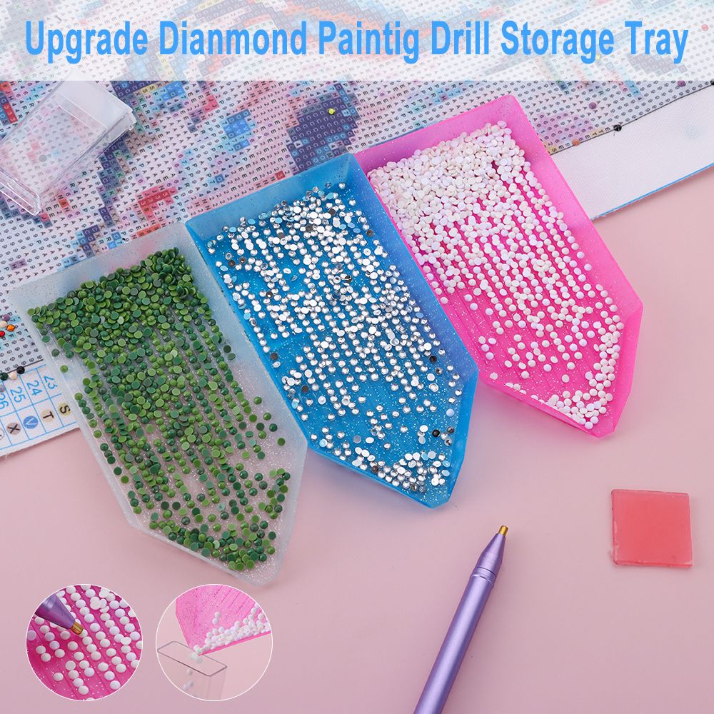 5d Diy Diamond Painting Tools Plastic Plate Tray Diamond