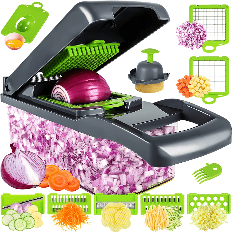 13in1 Vegetable Chopper And Fruit Slicer With 8 Blades And - Temu