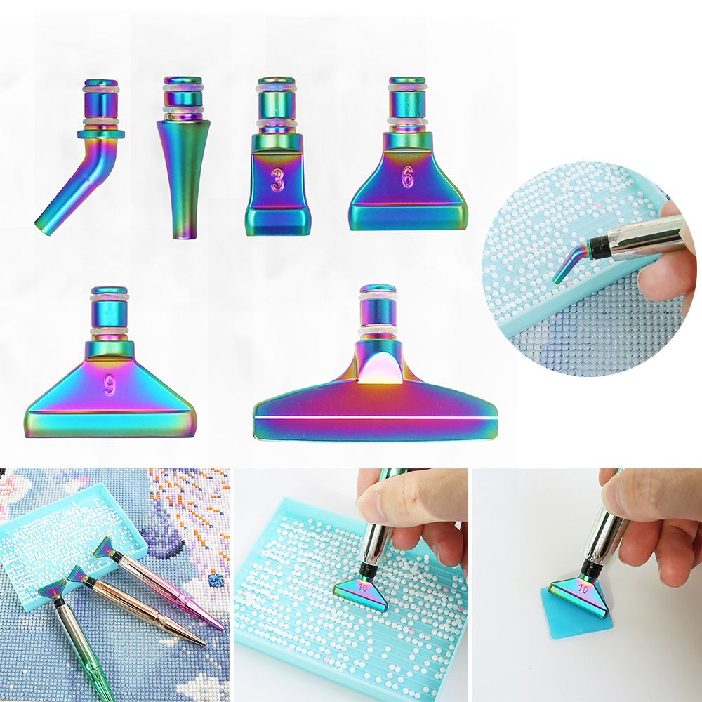 New Lighting Point Drill Pens LED Diamond Painting Pen Set Multi-placer  Alloy Replacement Pen Heads Glue Clay DIY Craft Nail Art - AliExpress