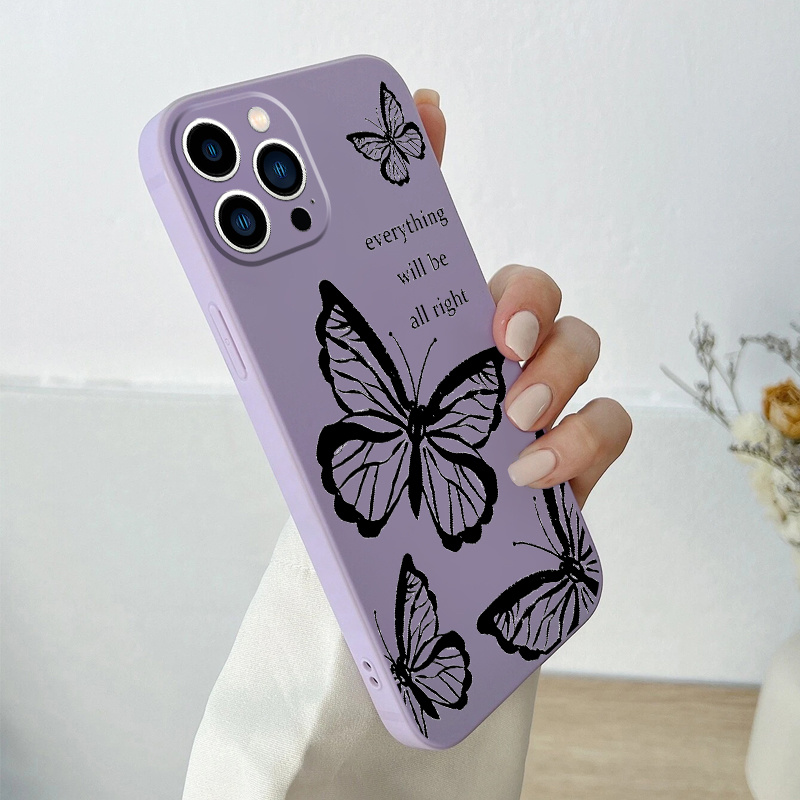 Butterfly Everything Will Be All Alright Graphic Design Phone Case For IPhone 14 13 12 11 XS XR X 7 Plus Pro Max Mini For Gifts