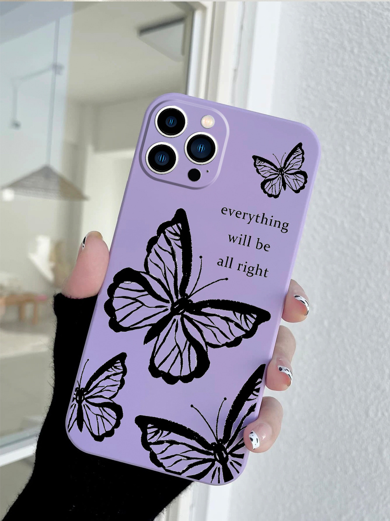 Butterfly Everything Will Be All Alright Graphic Design Phone Case For IPhone 14 13 12 11 XS XR X 7 Plus Pro Max Mini For Gifts