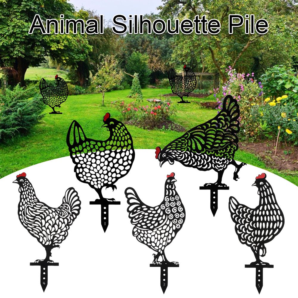 Poulailler Art métal décoratif jardin Pile - poule et poussin silhouette  statue décoration de jardin créatif, terrasse
