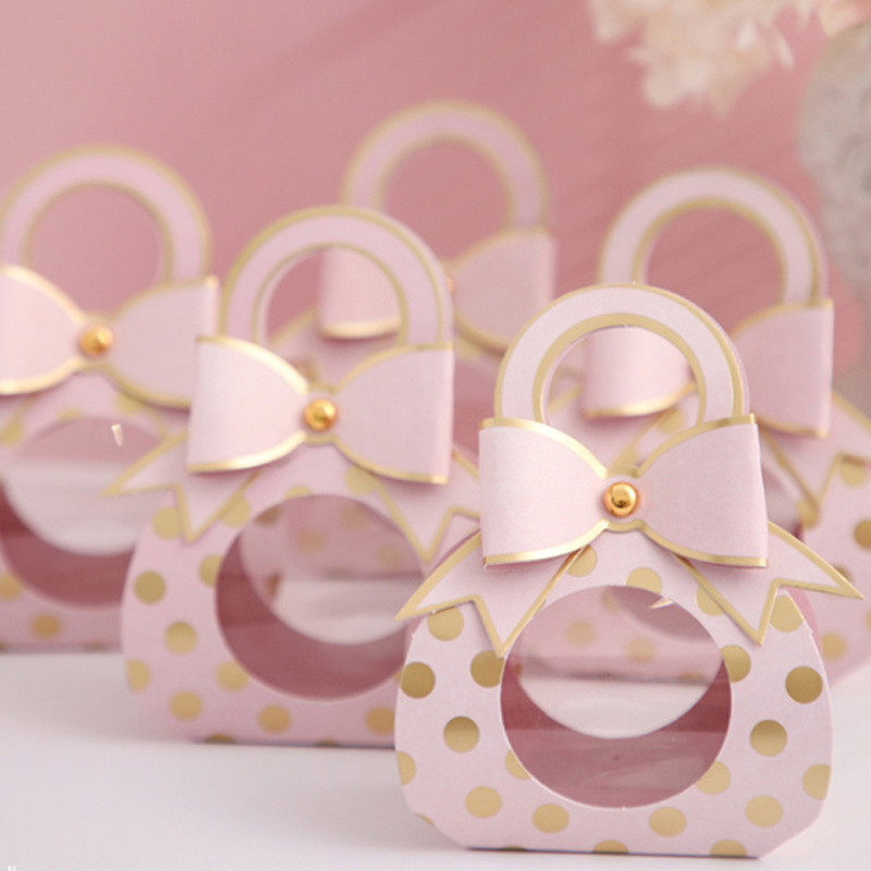 5pcs cute bow mini gift bag box perfect for baby showers weddings and summer parties details 8