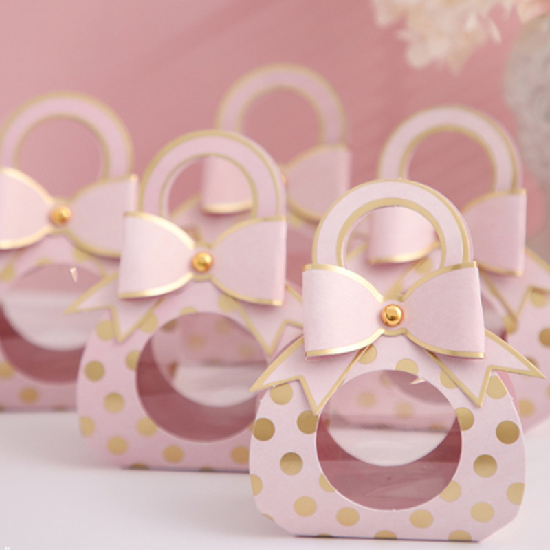 Cute Bow Mini Gift Bag Box Showers Weddings - Temu