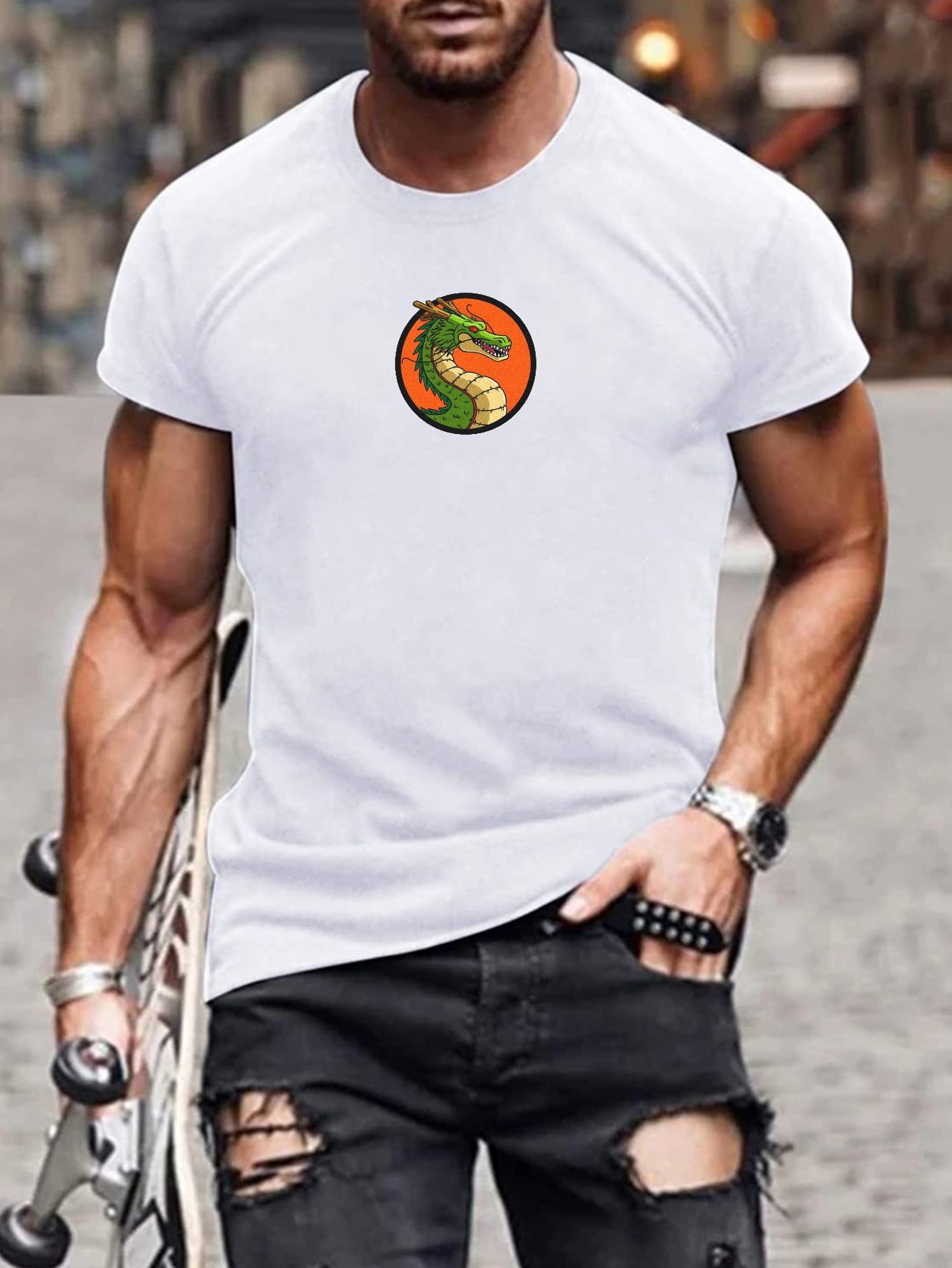 Mens Plus Size Dragon Graphic Tees For Summer Oversized Temu Ireland