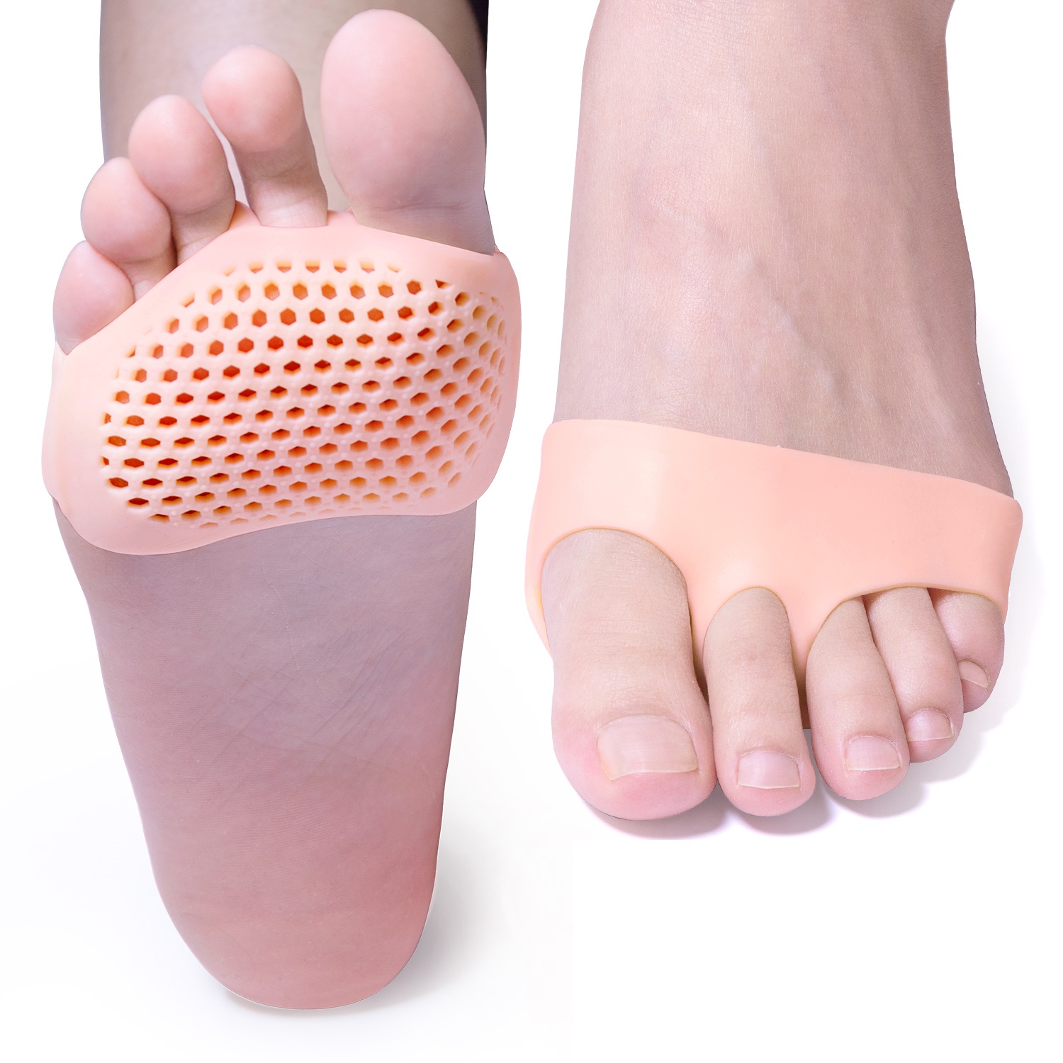 

6pcs Breathable Sofe Foot Forefoot Pads Silicone Gel Foot Cushion Insoles Prevent Corn Callus Blisters Foot Care For Men Women