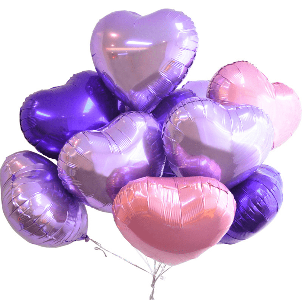 Juego de globos con forma de corazón rosa – Paquete de 10