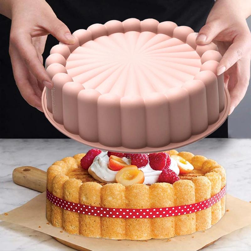 Reusable Silicone Round Charlotte Cake Pan Molds for Baking for Strawberry