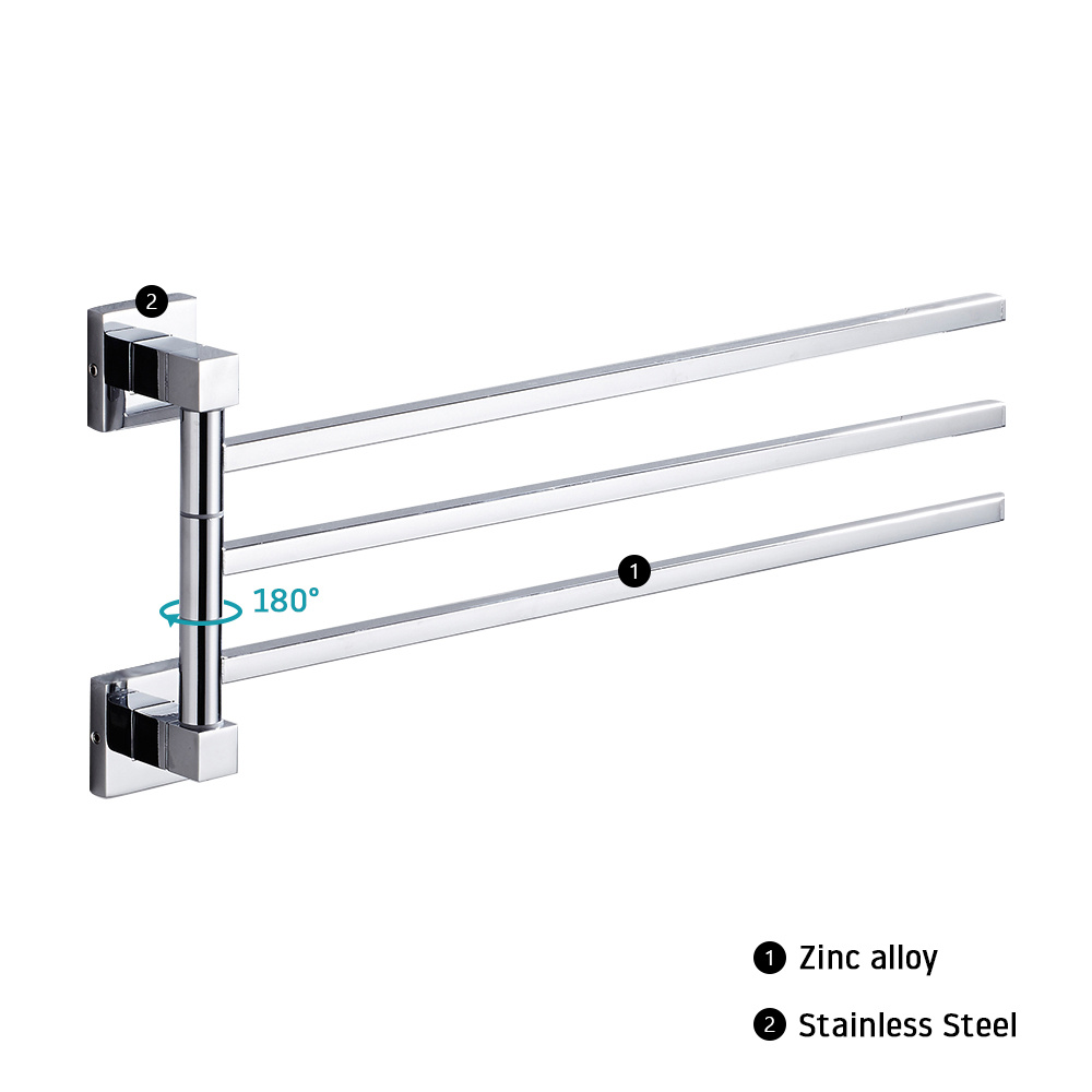 Space Saving 180° Rotating Towel Holder Stainless Steel 2/4 Temu