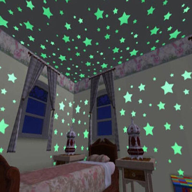 50pcs Luminous 3D Stars Glow In The Dark Wall Stickers, Para Habitaciones  De Niños Bebés Dormitorio Techo Decoración Del Hogar, Pegatinas De Estrellas  Fluorescentes - Temu Spain
