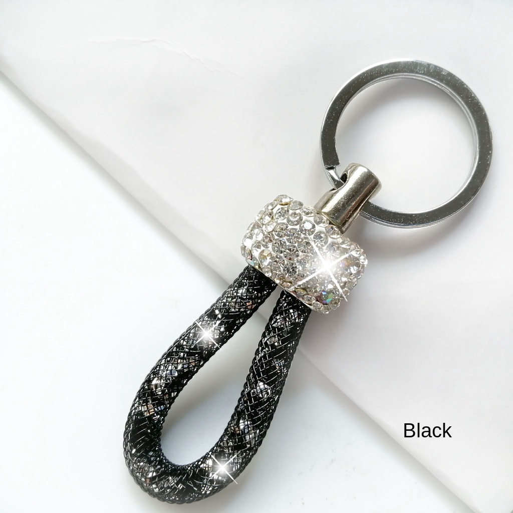 Black Glitter Keychain Wristlet for Women, Wristlet Keychain for Women