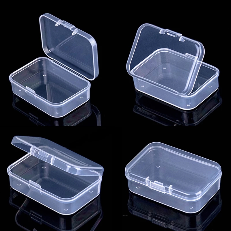 4PCS Small Plastic Storage Boxes Container Square Box Coins Screws Jewelry  Beads