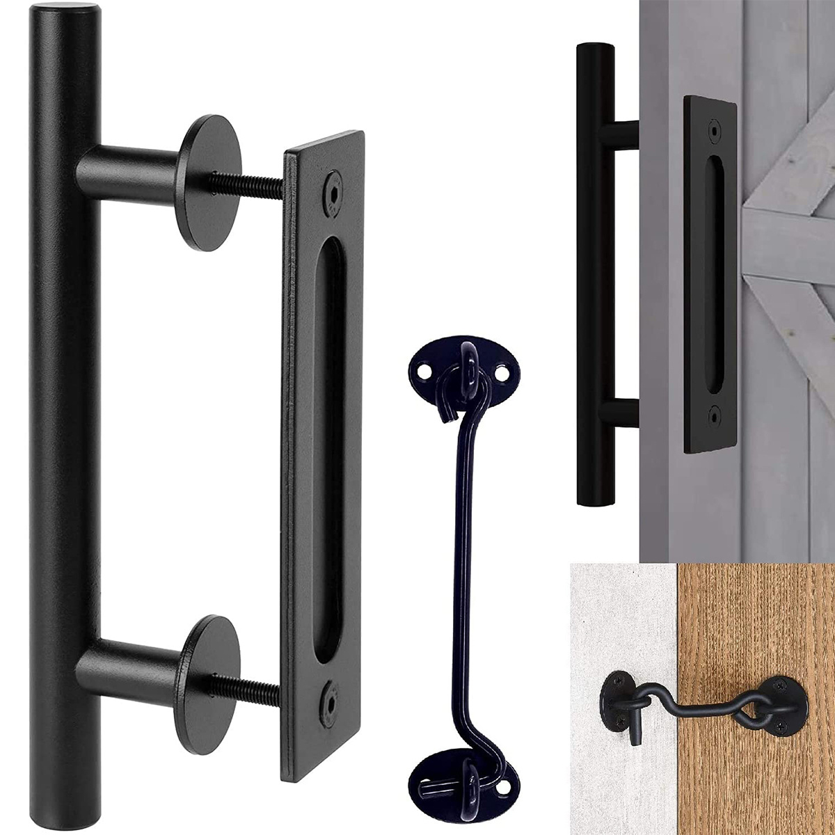 Push Pull Door Handle Barn Interior or Exterior, Contemporary Brushed  Stainles
