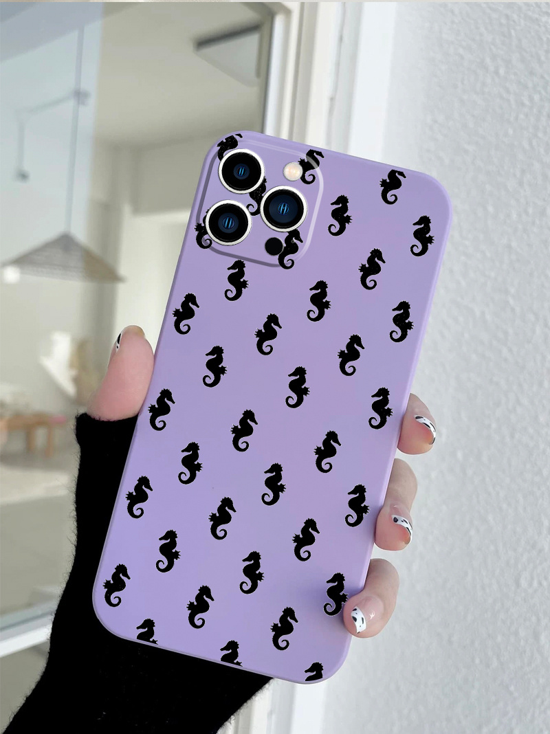 Colorful Seahorse Star Graphic Pattern Print Protective Phone Case