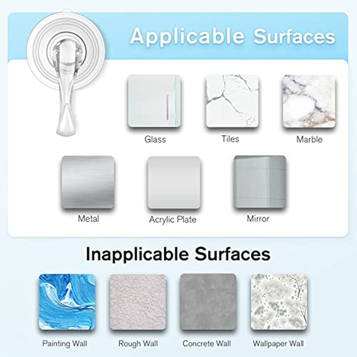 Suction Cup Hooks, Small Clear Removable Heavy Duty Suction Hooks Strong  Window Glass Door Suction Cup Hangers Kitchen Bathroom Shower Wall Hooks  For