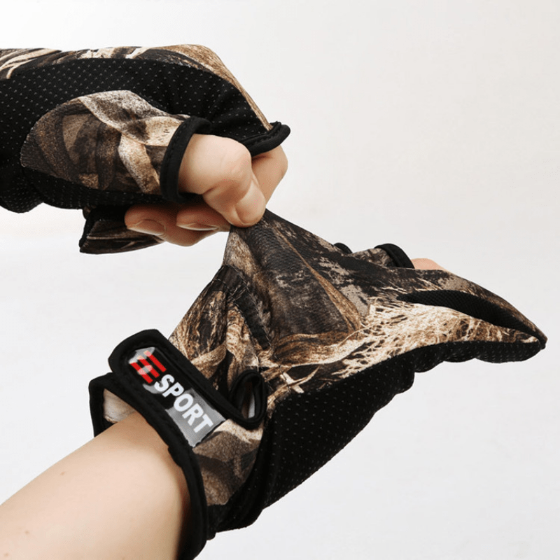 Summer Fishing Gloves Outdoor Fishing Camouflage Dew Three - Temu