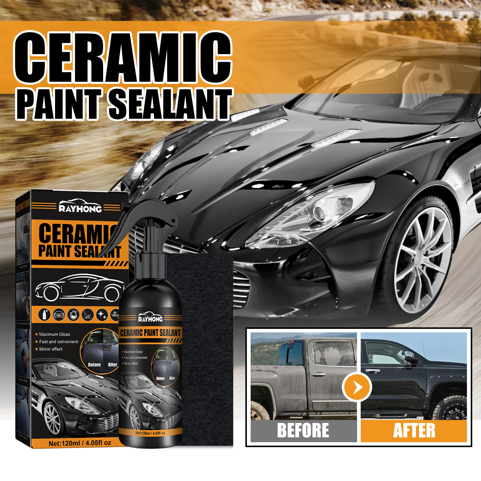 Ceramic Paint Sealant With Nanocloth Car Care Beauty - Temu