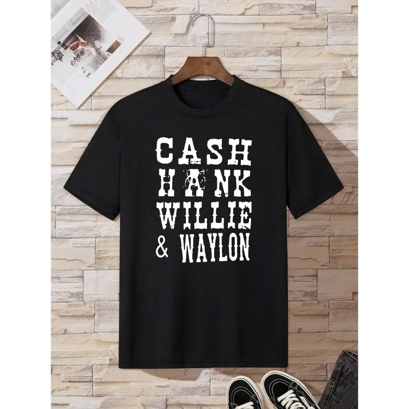 Plus Size Men's Casual Graphic Tees For Summer, "Cash" Print Crew Neck Oversized T-shirts, Trendy Chic Outfit Men's Clothings