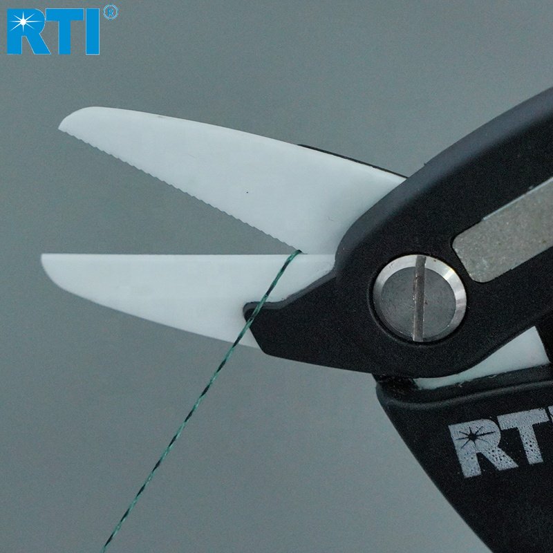 Fishing Ceramic Scissors Serrated Portable Cut For Fishing PE Braid Line  Fishing Tools Accessior