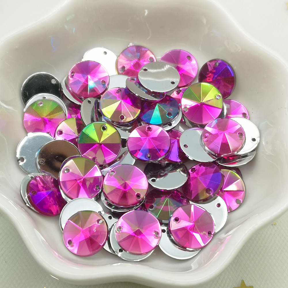 Pink Rhinestones Flatback Round Glass Gems Strass Hotfix Crystals