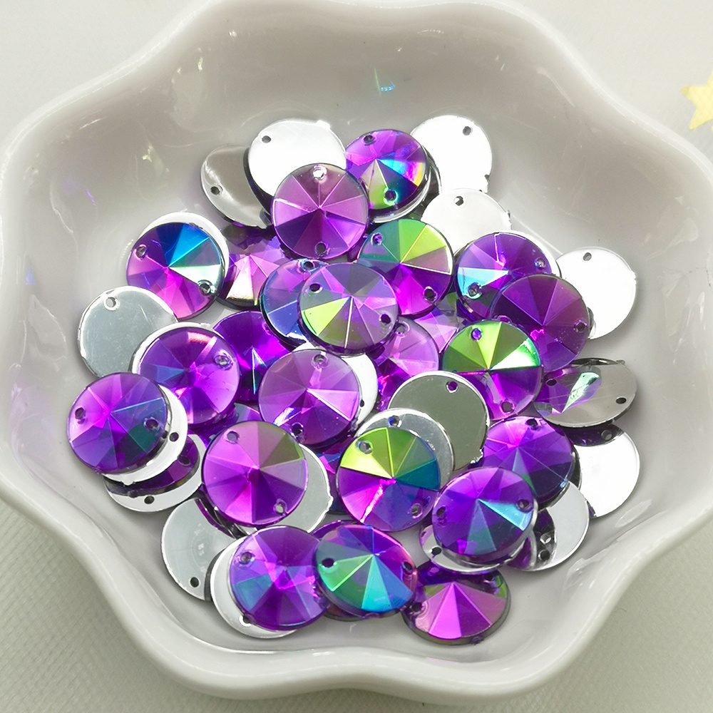 The Crafts Outlet Flatback Rhinestones, Round, 20mm, 1000-pc, Purple or Amethyst
