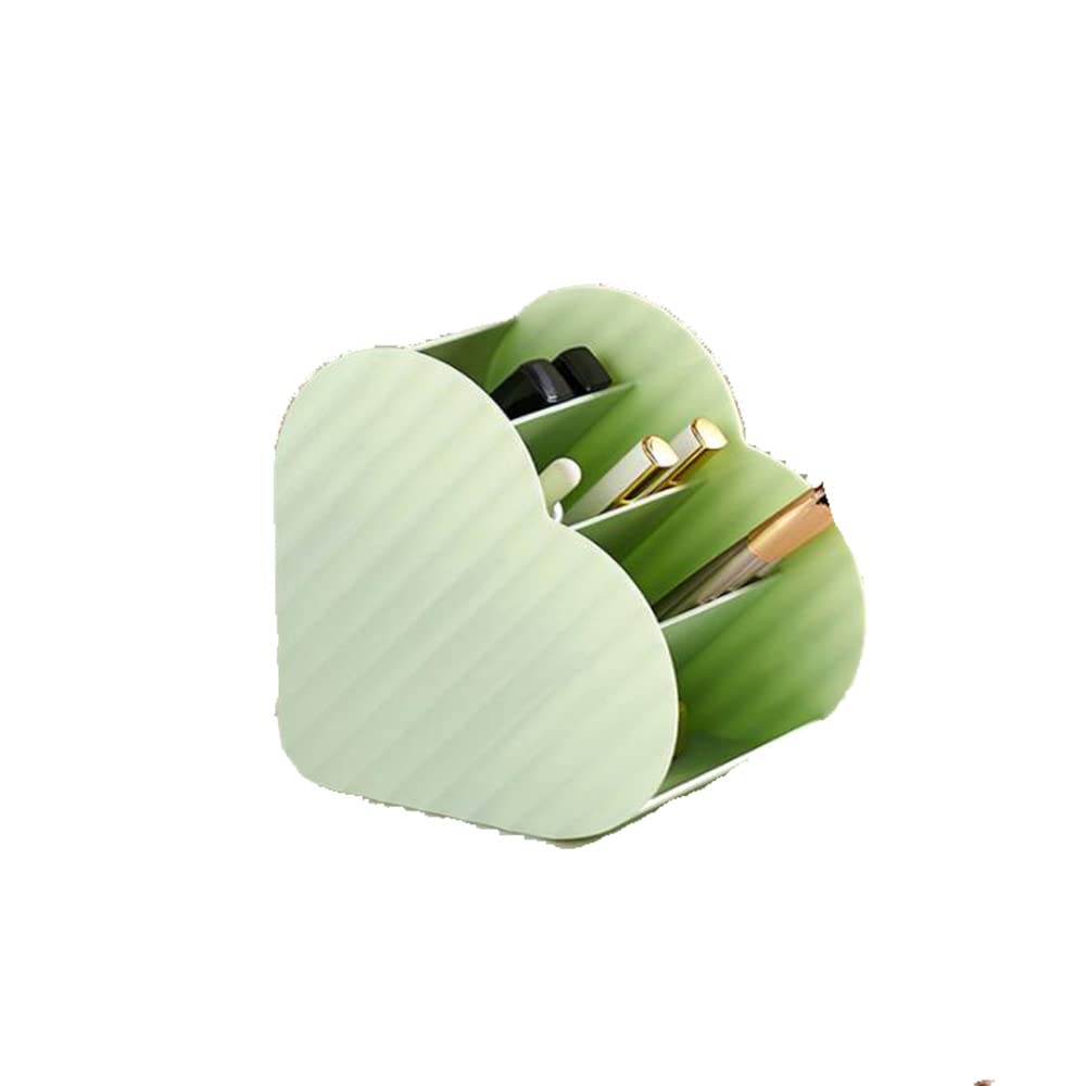 Makeup Brush Holder Organizer Heart Shape 4 Slot Cup for Vanity Bathroom