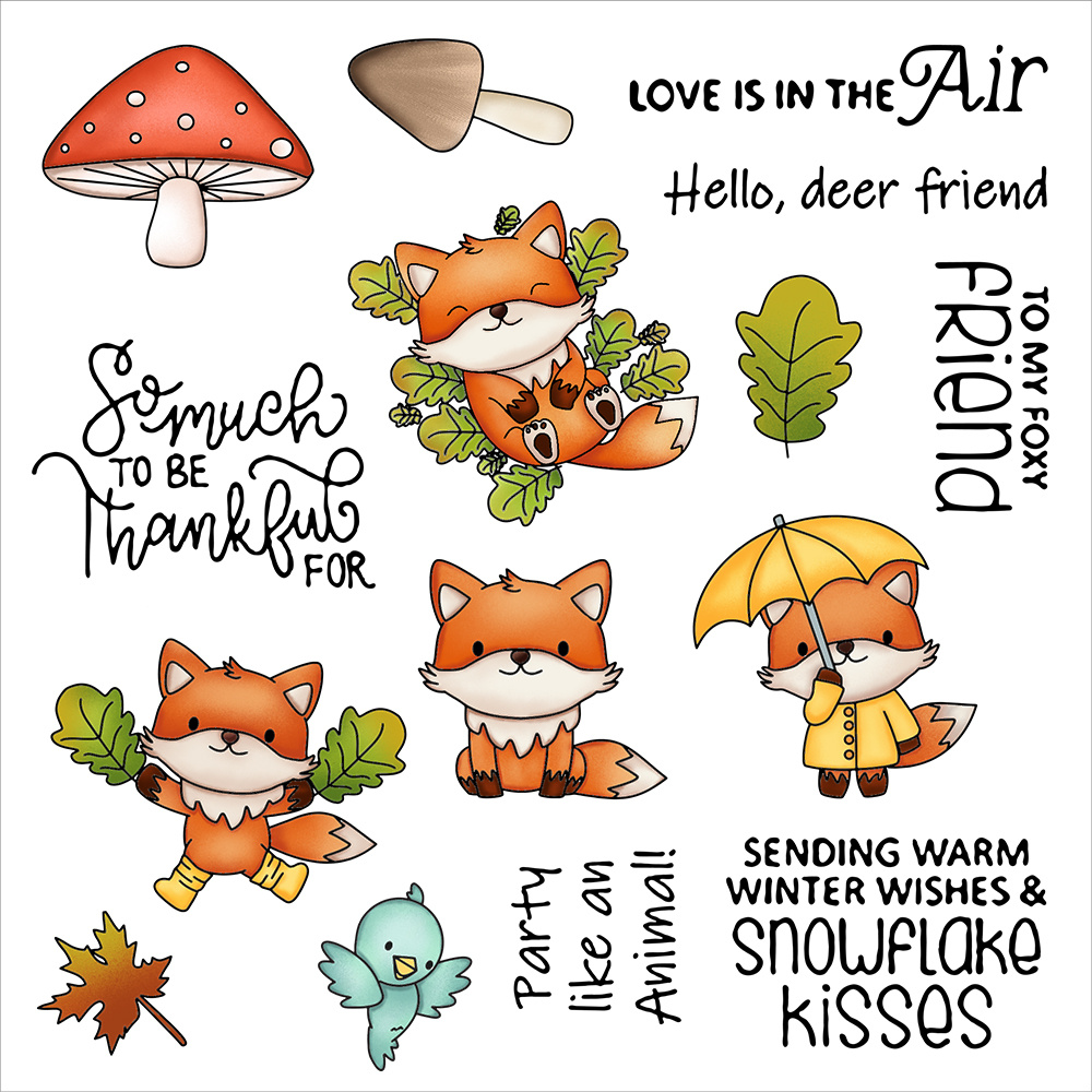 INFUNLY Stamps and Dies for Card Making Mushroom Clear Stamps Mushroom  Frame Metal Cutting Die Silicone Clear Stamp and Die Sets for Card Making  DIY