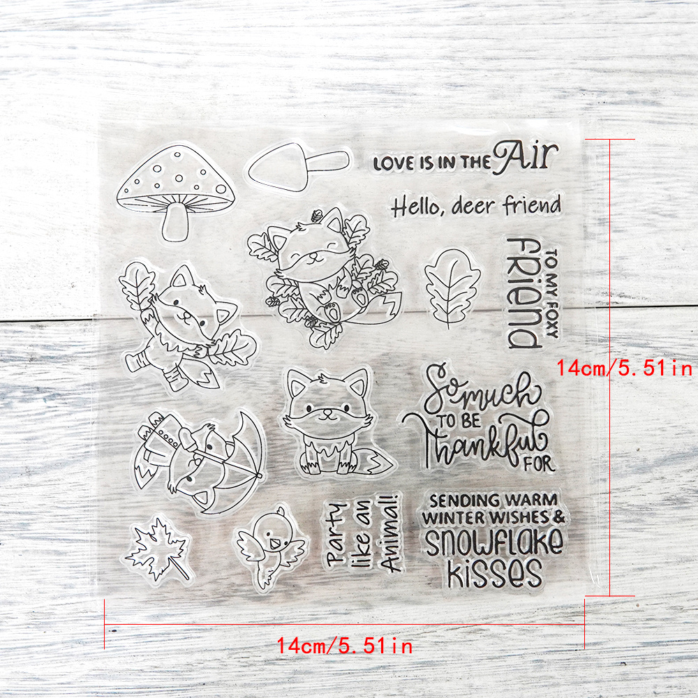 Little Fox Silicone Stamps For Diy Scrapbooking Embossed - Temu