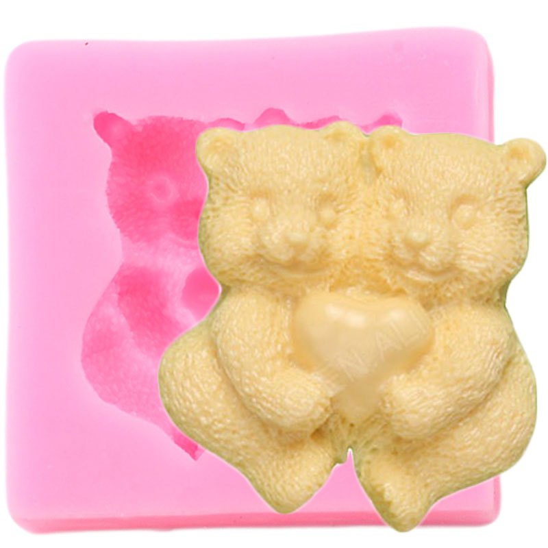 Bear Holding Love Chocolate Mold, 3d Silicone Mold, Cute Kawaii