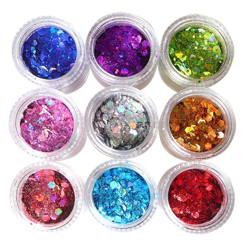 Hexagon Chunky Glitter Holographic Crafts Stickers Sequins Nail