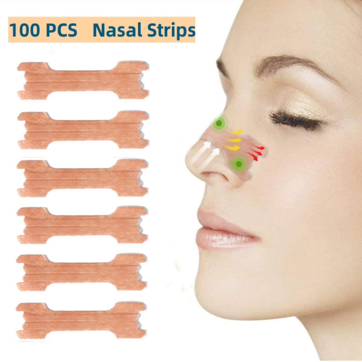 Tiras nasales Alivio de la congestión nasal Detiene los ronquidos Respira  Mejor cuidado de la nariz Anti Ronquidos Tiras más fácil mejor respirar