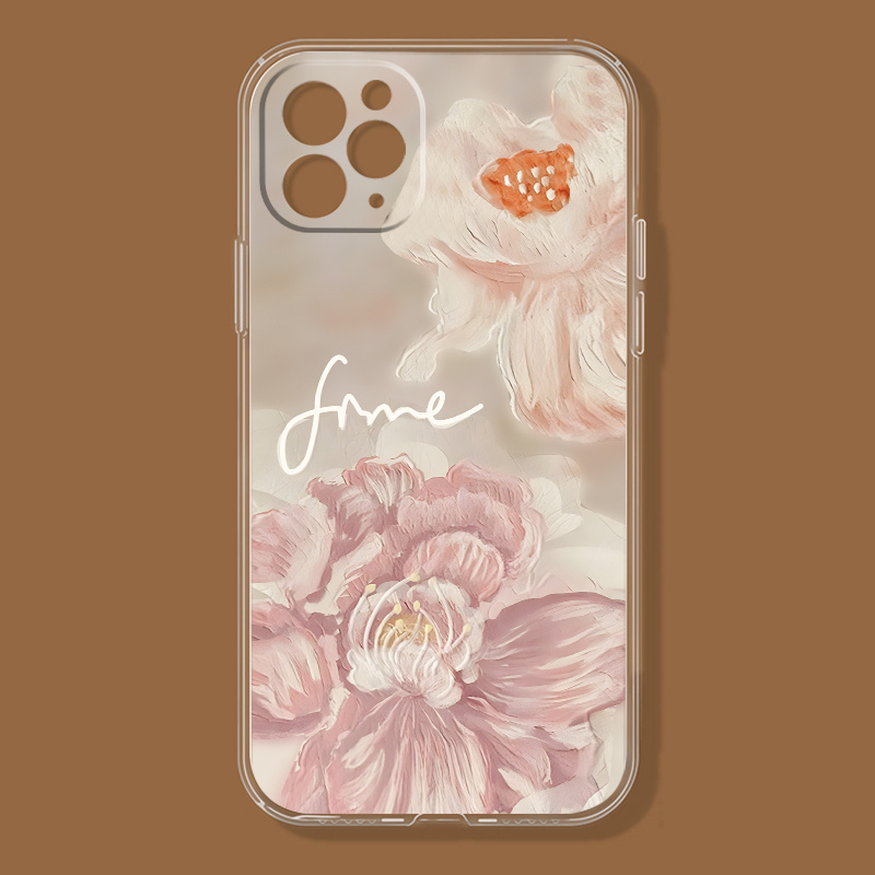  Funda de teléfono con diseño de flores rosas