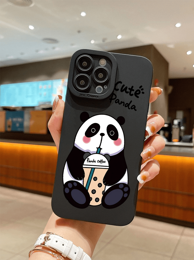 Panda Drinking Milk Tea Graphic Phone Case Iphone 14 Pro - Temu