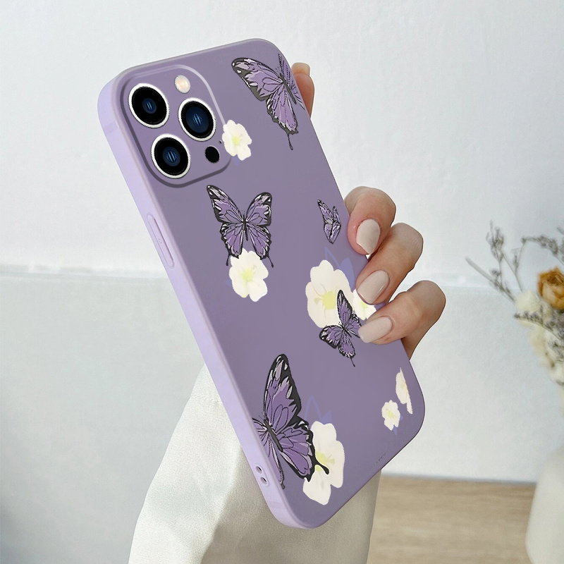 KT Imprinting Flower Series-2 Butterfly Pattern Imprinting Leather Phone  CoverProtector with Strap for iPhone 13 Pro 6.1 inch - Grey Wholesale