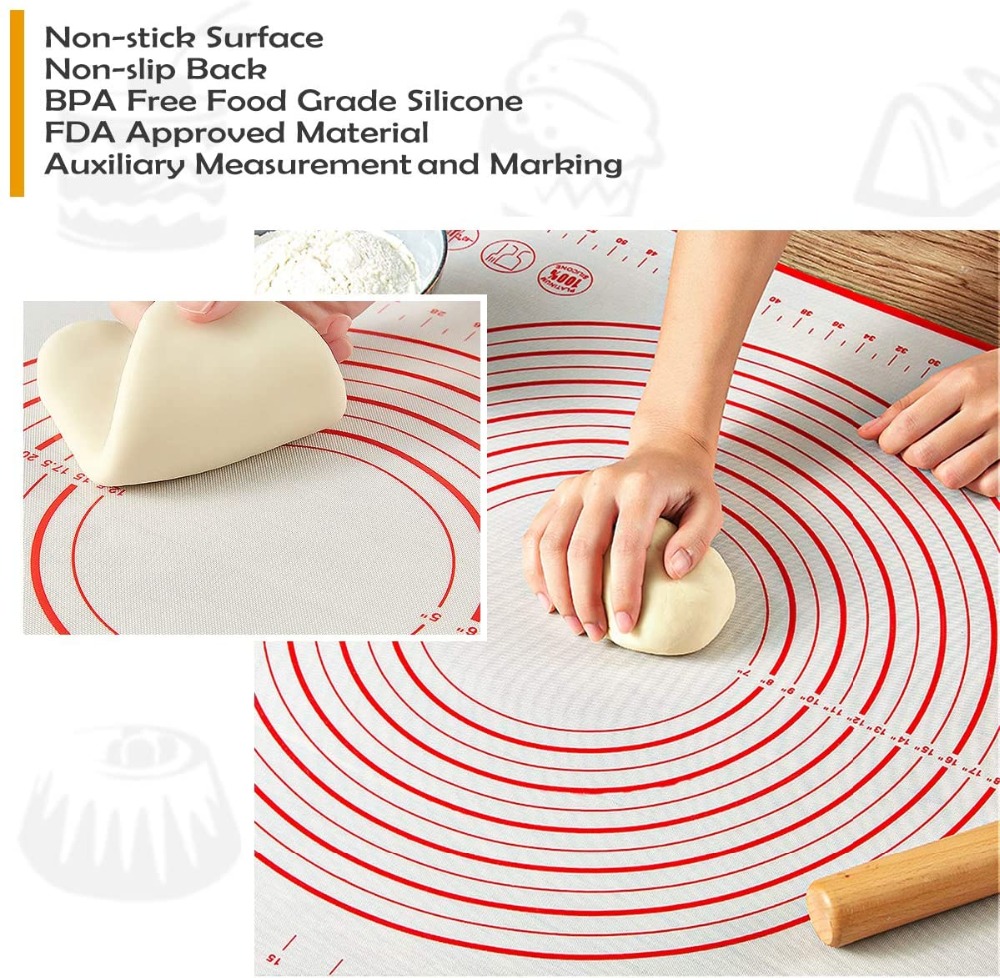 Non-Stick Silicone Kneading Dough Mat Multi-Size Table Mat Cookie Pastry  Baking Pads Sheet Dough