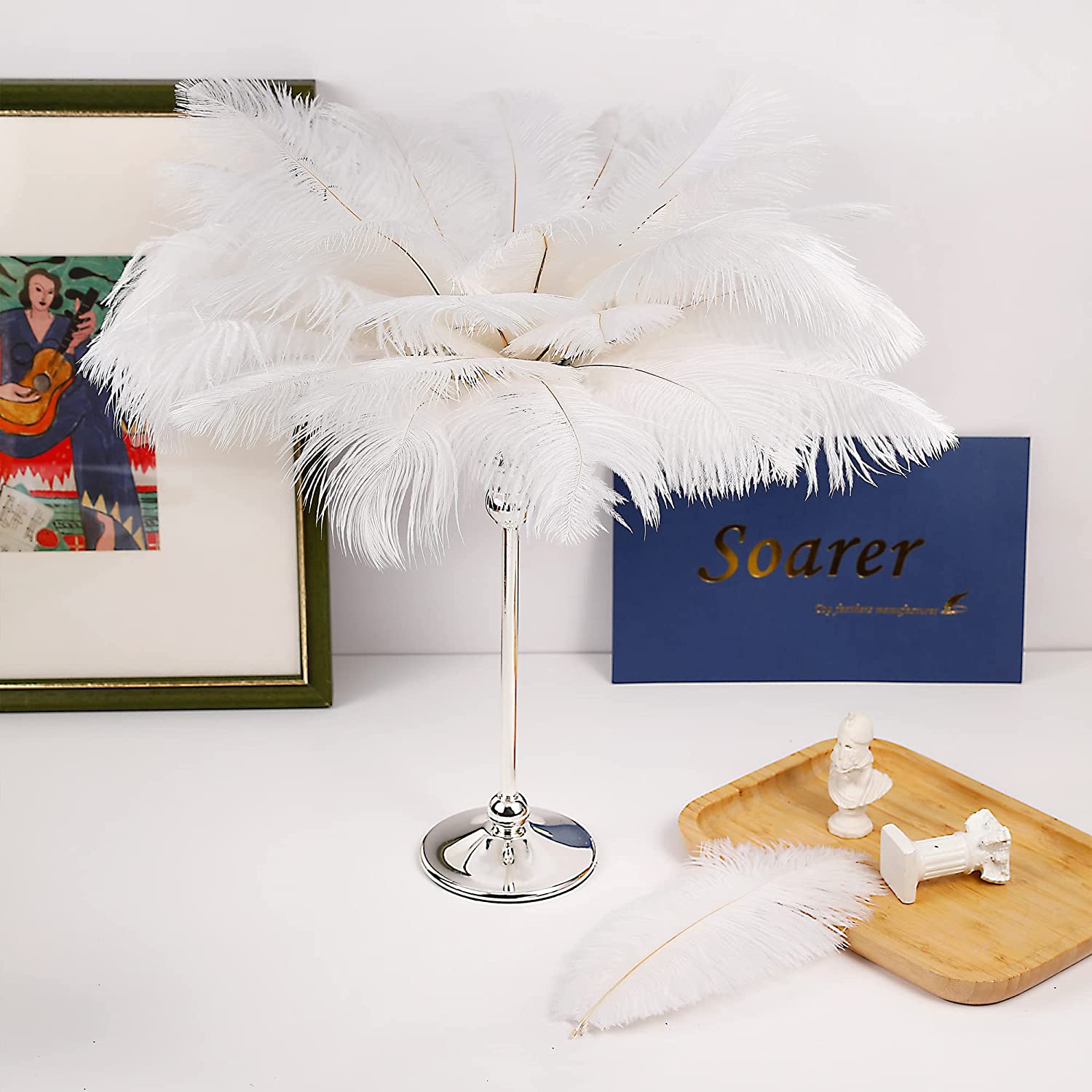 Pluma de avestruz verde de 5.9-27.6 in, 10-200 plumas de bricolaje para  manualidades, fiesta de Navidad, boda, decoración de vestidos de boda