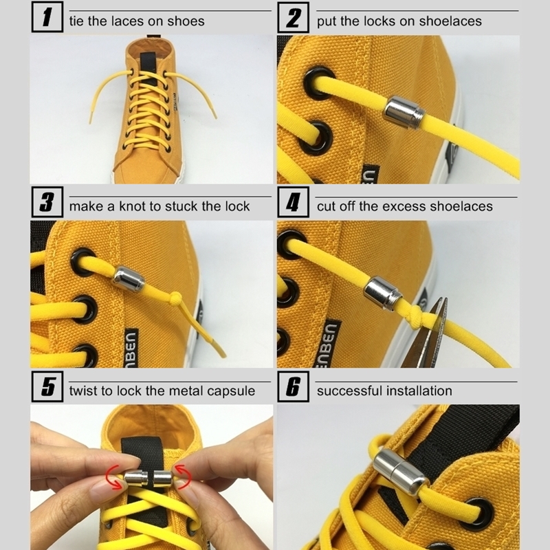 Third Version Elastic No Tie Shoelaces Metal Lock Shoe Laces for Kids Adult Sneakers Quick Shoelaces Semicircle Shoestrings,Temu