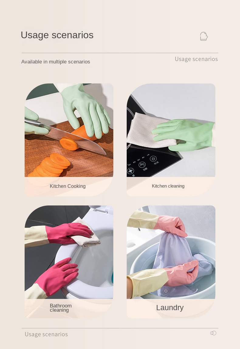 Guantes De Caucho Por Colores Para Lavar Loza Cocina Aseo De Baño X 12  Pares Domestico - Canela Hogar