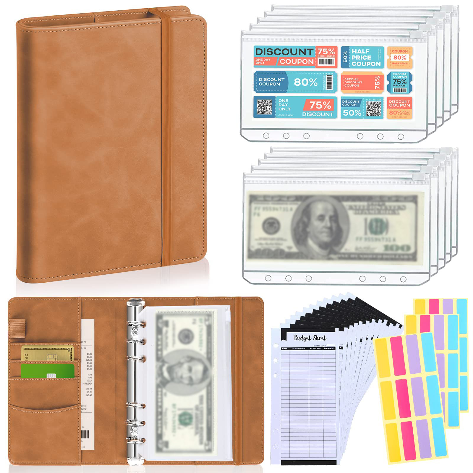 Acheter Classeur de budget A6 pour économiser de l'argent, organisateur  d'enveloppe d'argent, pochette de reliure